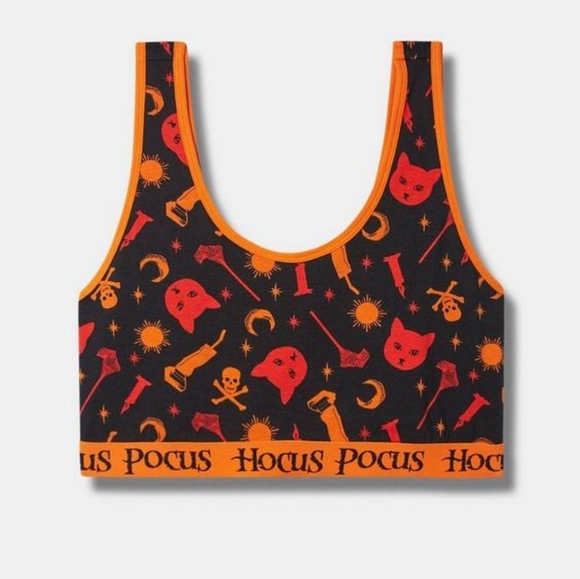 Disney Hocus Pocus Cotton Scoop Neck Bralette. Torrid size 1. NWT - Picture 7 of 8